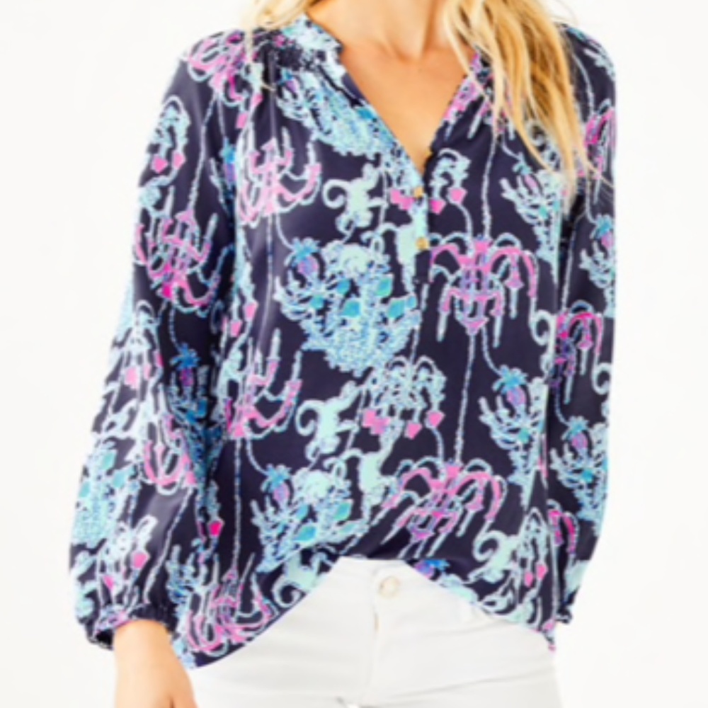 NWT Lilly Pulitzer Elsa Silk Top, Small